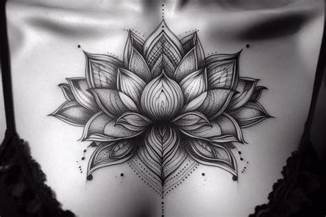 sternum lotus tattoo